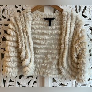 BCBGMaxAzria Ivory Shrug Genuine Fur. Stunning!